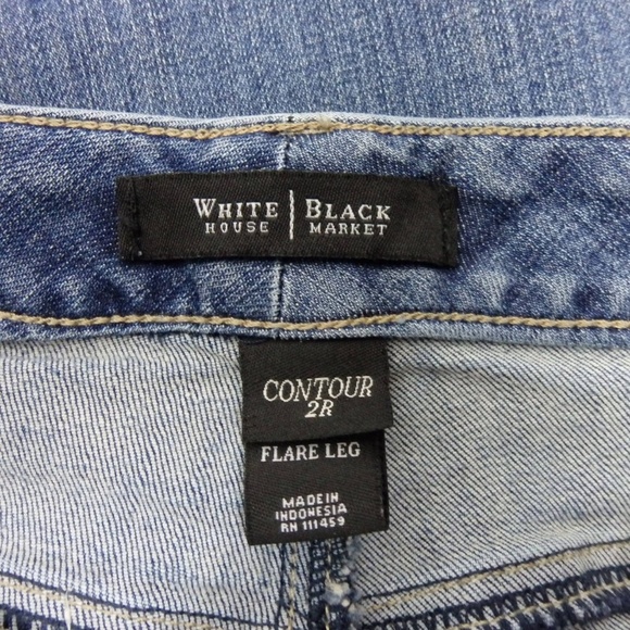 WHBM Rhinestone Contour Flare Leg Denim Jeans 2R - Picture 7 of 7